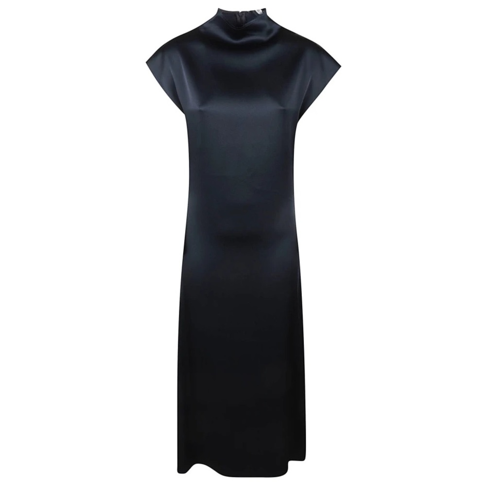 Gauchere Twill Satin Midi Dress
